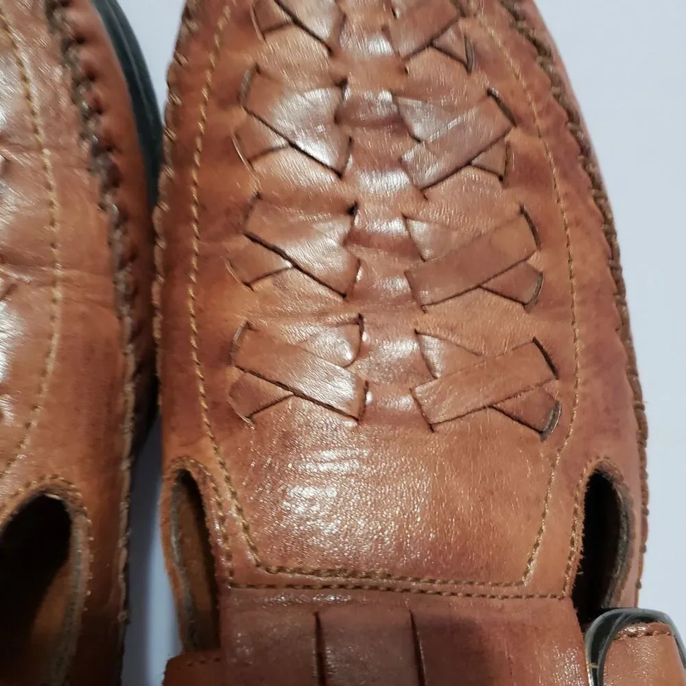 Studio Lifestyle Brown Woven Braided Leather Women's Shoes Sz 9M